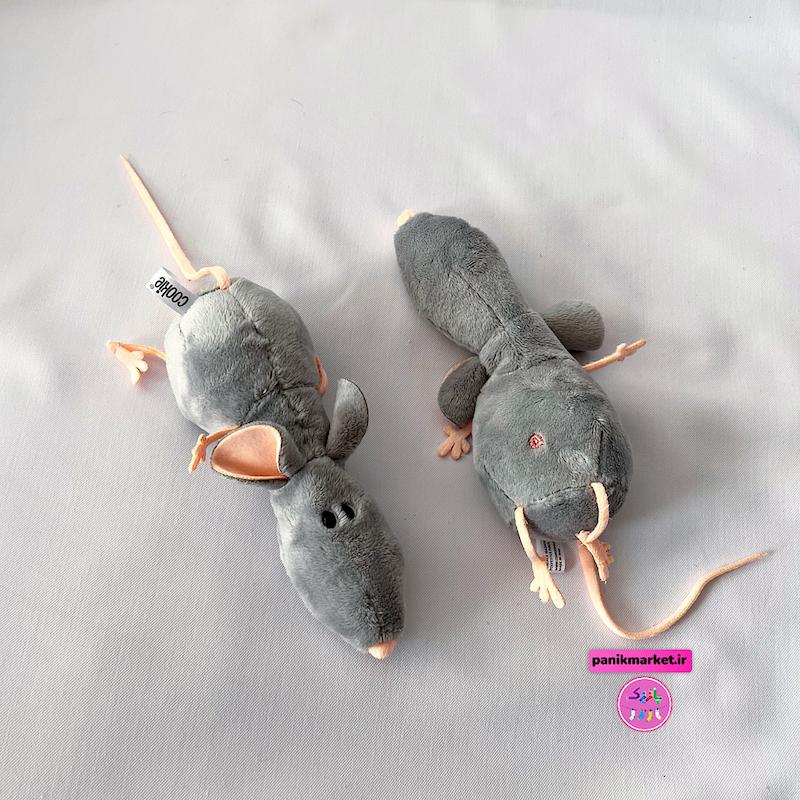 عروسک پولیشی موش دم‌دراز خاکستری – برند کوکی | نرم و ضدحساسیت🐭