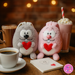 ست عروسک پولیشی خرگوش‌های عاشق – برند کوکی | نرم، فانتزی و ضدحساسیت ❤️🐰