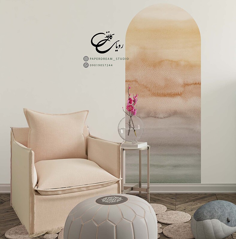 برچسب دیوار طرح طاق آبرنگی