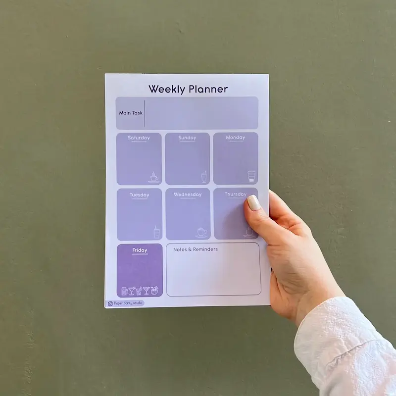 پلنر هفتگی مینیمال - طرح مادام پرپل - پیپرپارتی
