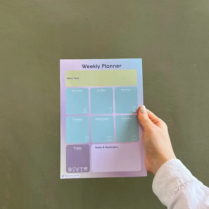 پلنر هفتگی مینیمال - طرح مادام میست - پیپرپارتی