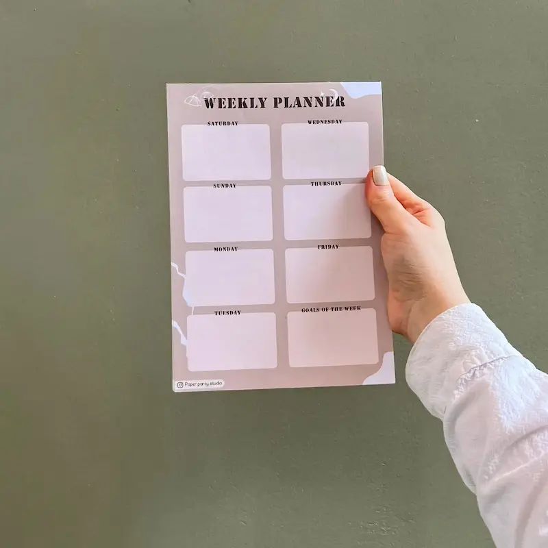 پلنر هفتگی مینیمال - طرح مادام لایت - پیپرپارتی