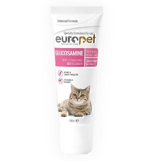 خمیر گلوکزامین گربه یوروپت Europet Cat Glucosamine وزن 100 گرم