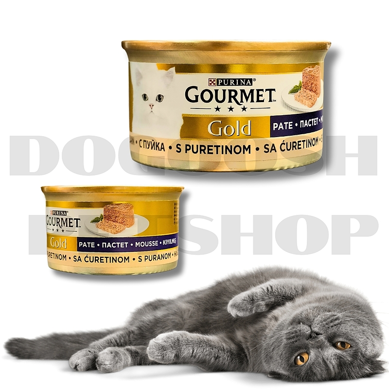 کنسرو گورمت گلد پته با طعم بوقلمون Purina Gourmet gold 85g 