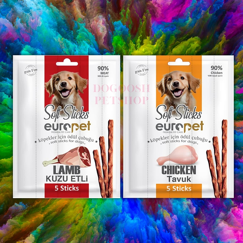 تشویقی نرم مدادی یوروپت (EUROPET) سگ با طعم مرغ و گوشت