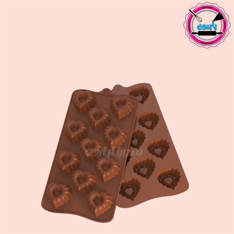 قالب سیلیکون شکلات قلب شیفون