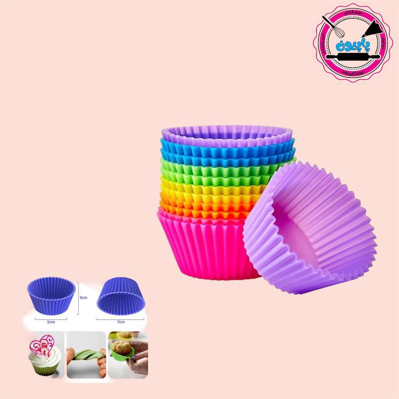  قالب کاپ کیک مدل رنگین کمان مجموعه 12 عددی