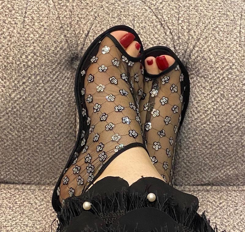 پاپوش گل نقره ای