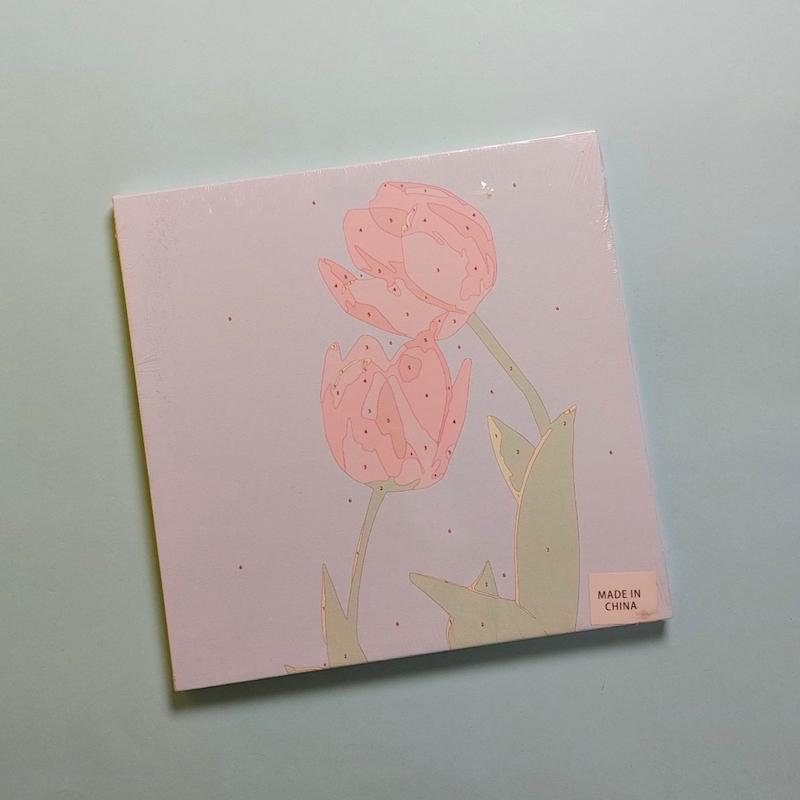 بوم رنگ آمیزی با اعداد سایز ۳۰ در ۳۰ طرح گل (با آسیب جزیی)