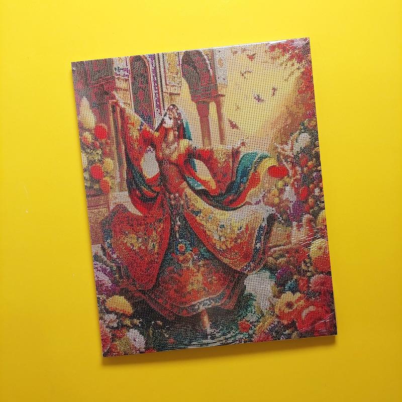 بوم نقاشی الماسی فول نگین سایز ۴۰ در ۵۰ طرح رقص در گلستان
