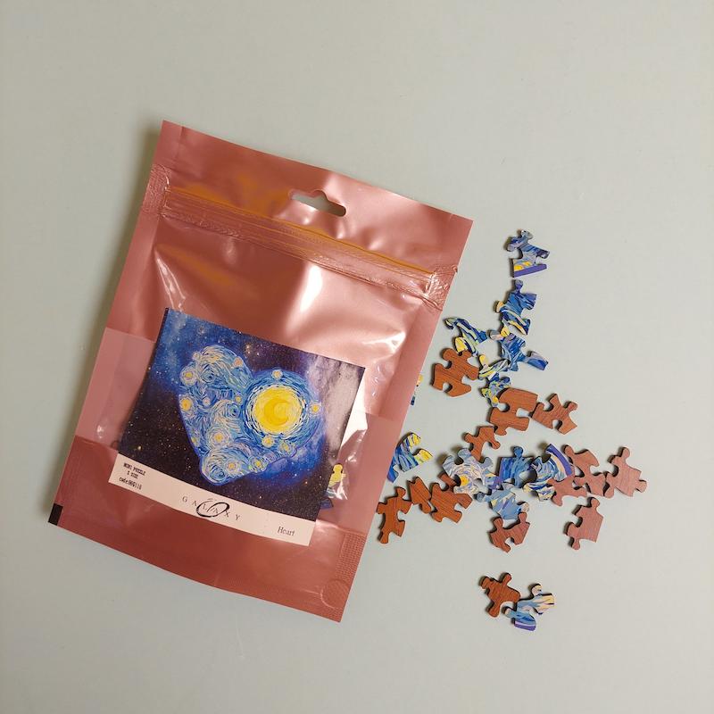 پازل چوبی گلکسی طرح شب پرستاره ونگوگ (بدون بطری شیشه ای)