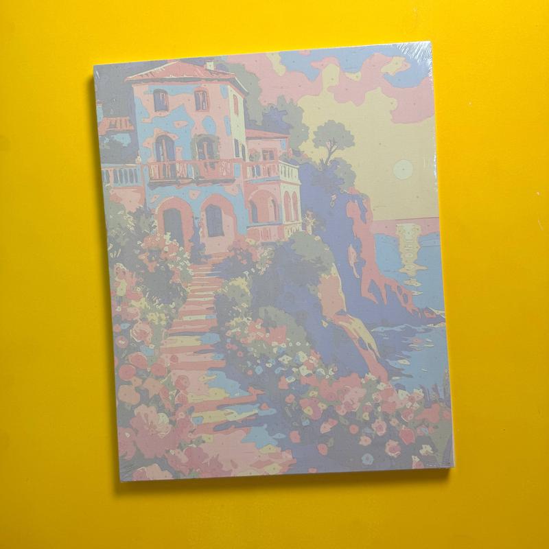 بوم رنگ آمیزی با اعداد سایز ۴۰ در ۵۰ طرح ویلای ساحلی