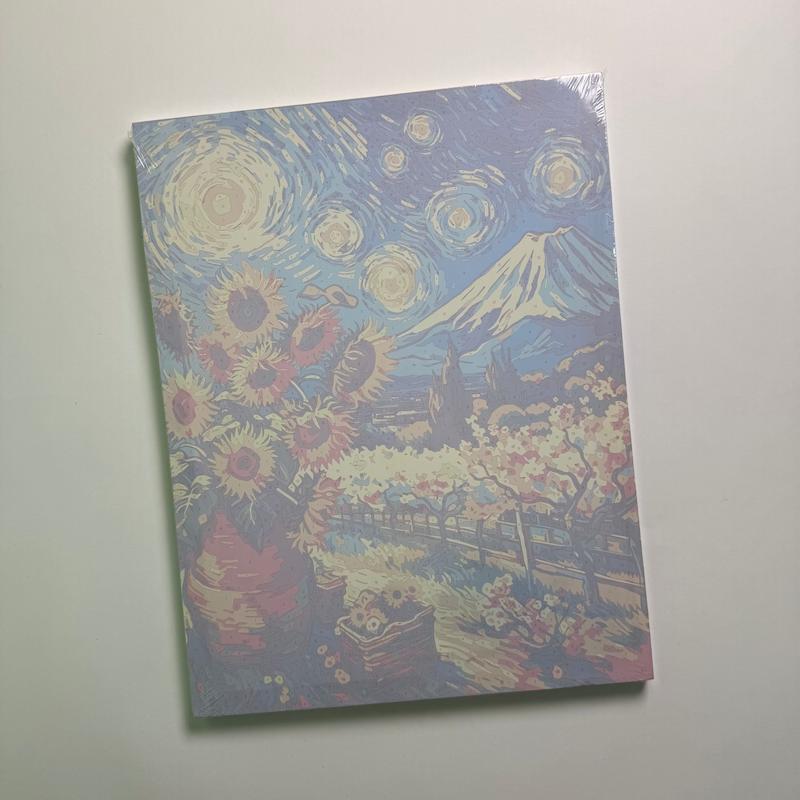 بوم رنگ آمیزی با اعداد سایز ۳۵ در ۴۵ طرح رویای ونگوگ
