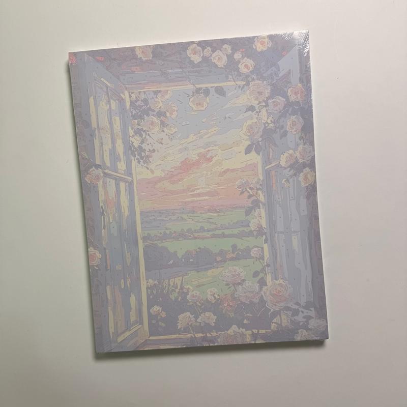 بوم رنگ آمیزی با اعداد سایز ۳۵ در ۴۵ طرح پنجره رو به بهار