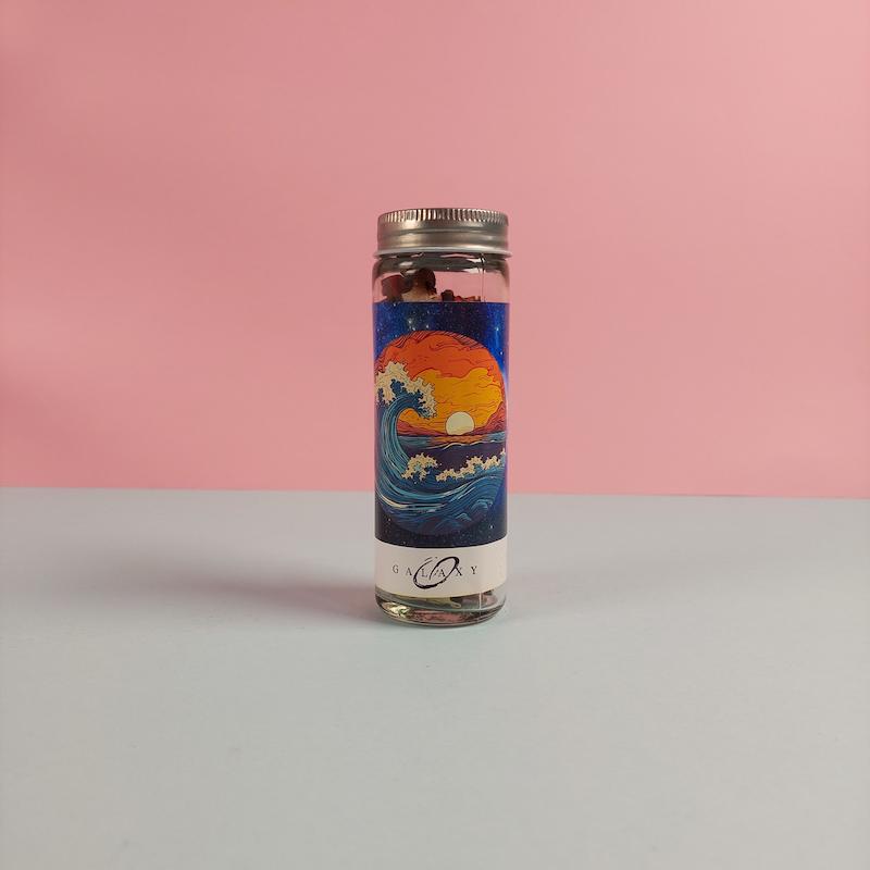 پازل چوبی بطری شیشه ای گلکسی طرح موج