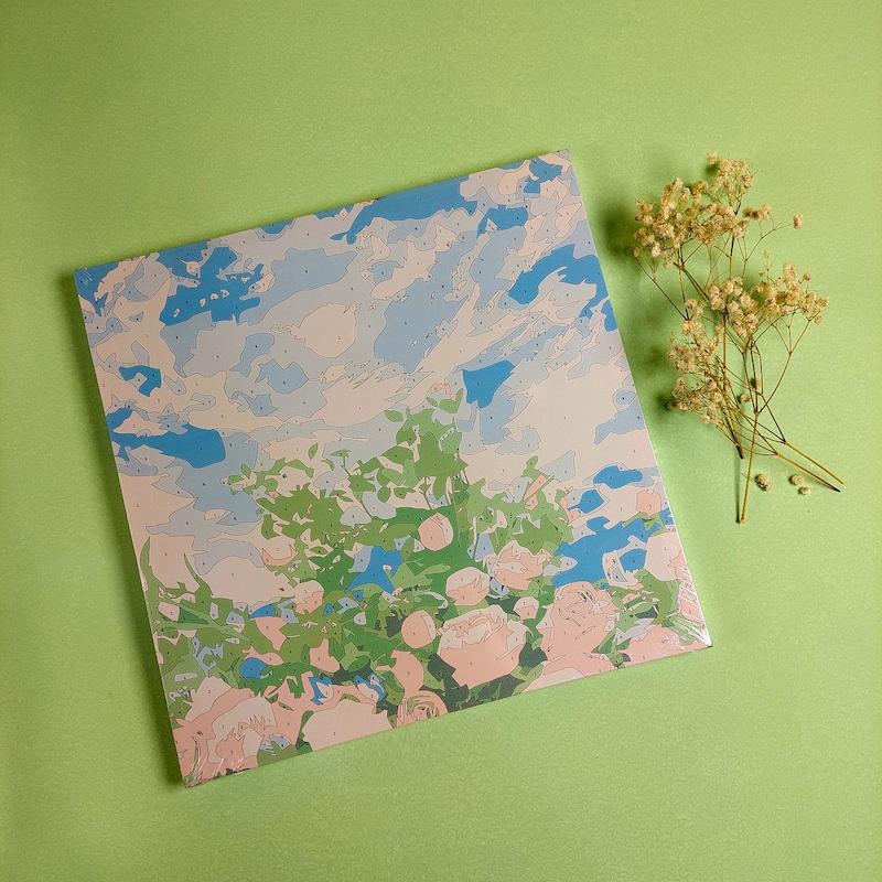 بوم رنگ آمیزی با اعداد سایز ۳۰ در ۳۰ طرح آسمون آبی