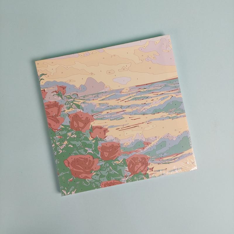 بوم رنگ آمیزی با اعداد سایز ۲۰ در ۲۰ طرح رز قرمز