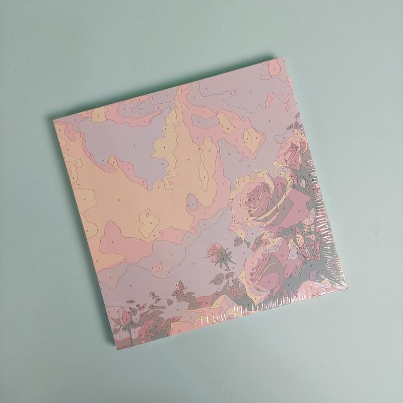 بوم رنگ آمیزی با اعداد سایز ۲۰ در ۲۰ طرح رز صورتی