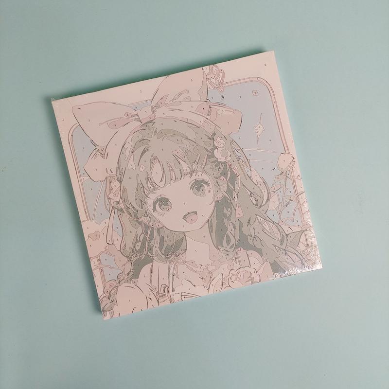 بوم رنگ آمیزی با اعداد سایز ۲۰ در ۲۰ طرح دختر پاپیون به سر