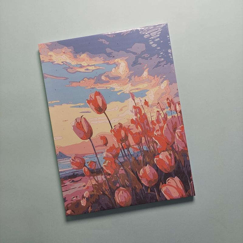 بوم رنگ آمیزی با اعداد سایز ۳۰ در ۴۰ طرح لاله