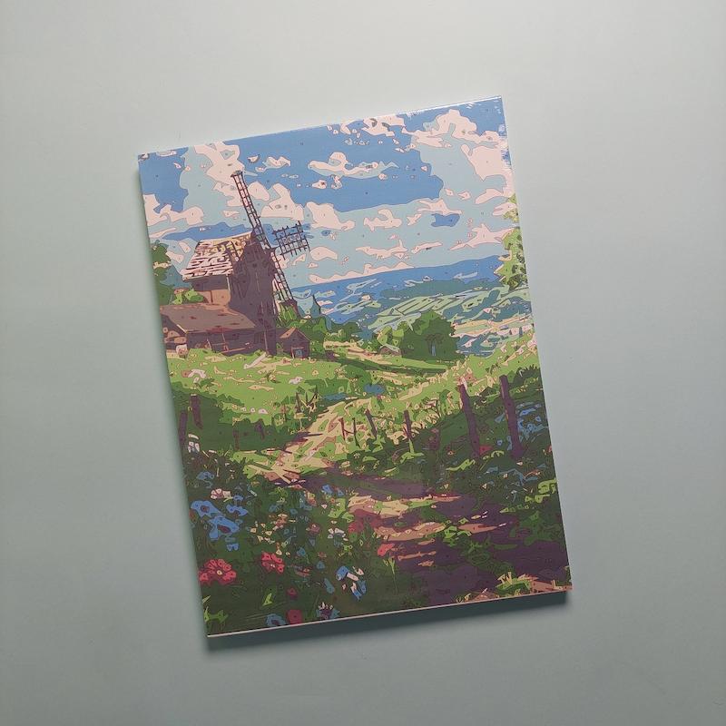 بوم رنگ آمیزی با اعداد سایز ۳۰ در ۴۰ طرح آسیاب بادی