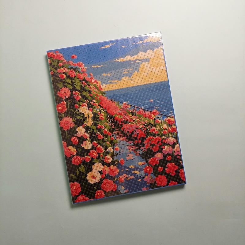 بوم نقاشی الماسی سایز ۳۰ در ۴۰ طرح گلستان ساحلی