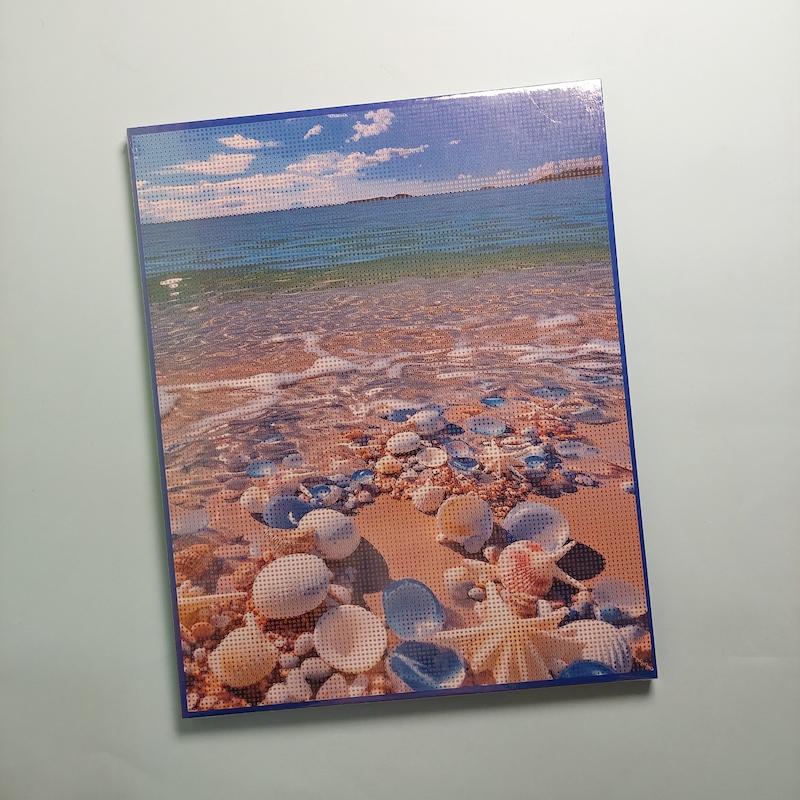 بوم نقاشی الماسی سایز ۴۰ در ۵۰ طرح ساحل صدفی