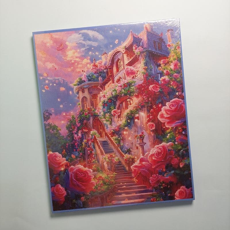 بوم نقاشی الماسی سایز ۴۰ در ۵۰ طرح خانه رویایی