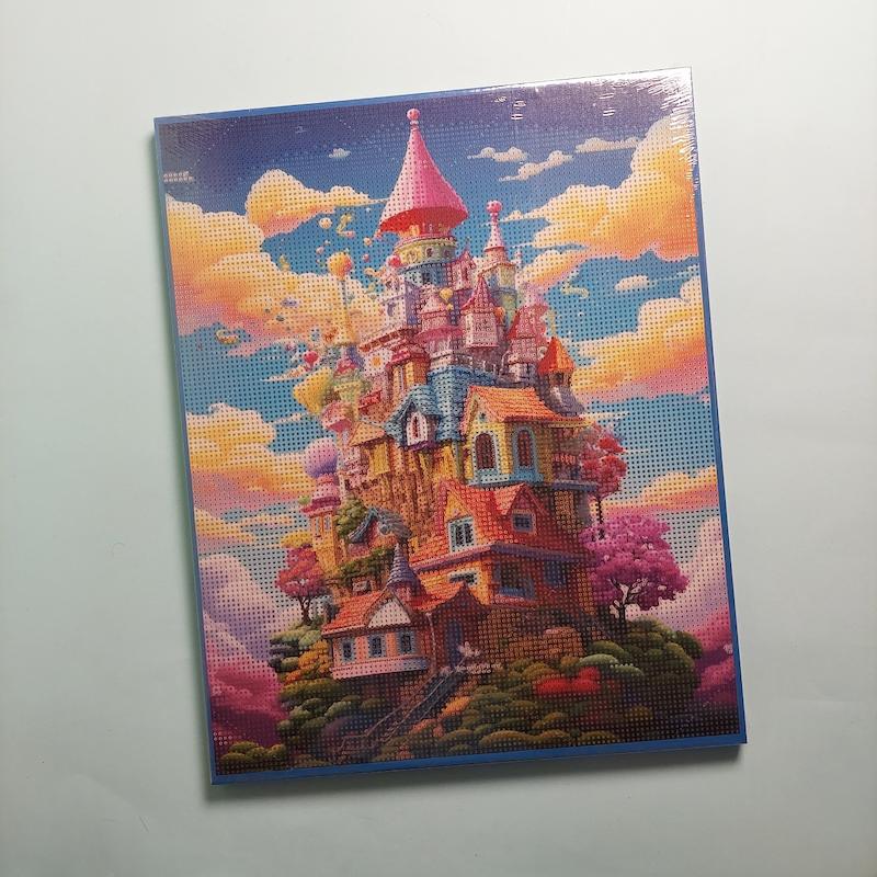 بوم نقاشی الماسی سایز ۴۰ در ۵۰ طرح کاخ فانتزی
