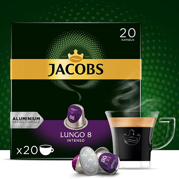 کپسول قهوه جاکوبز مدل لانگو اینتنسو 20 عددی/Jacobs Lungo 8 Intenso