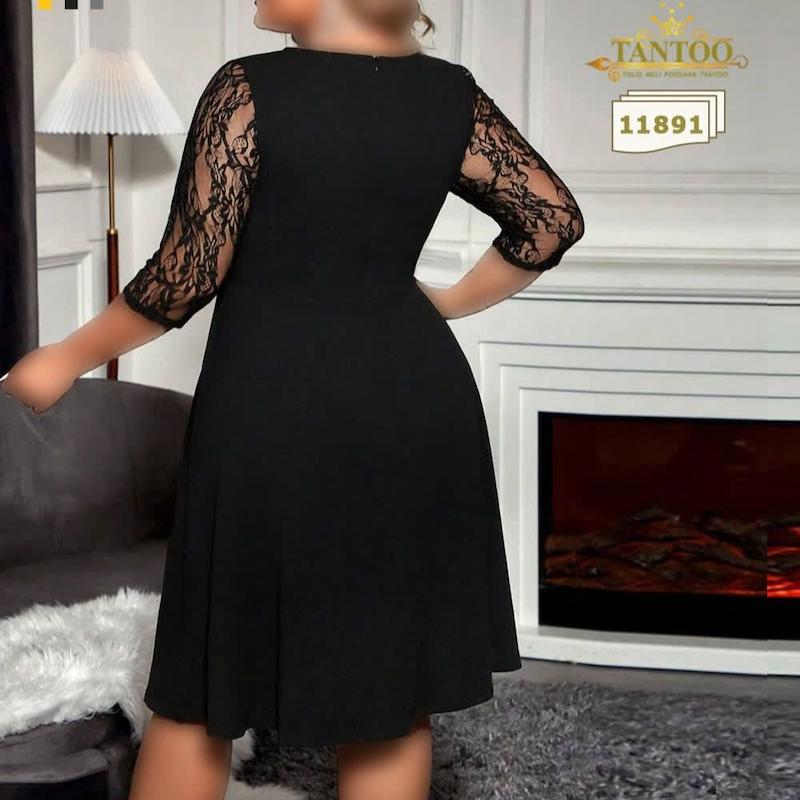 پیراهن مجلسی یقه فانتزی سایزبزرگ