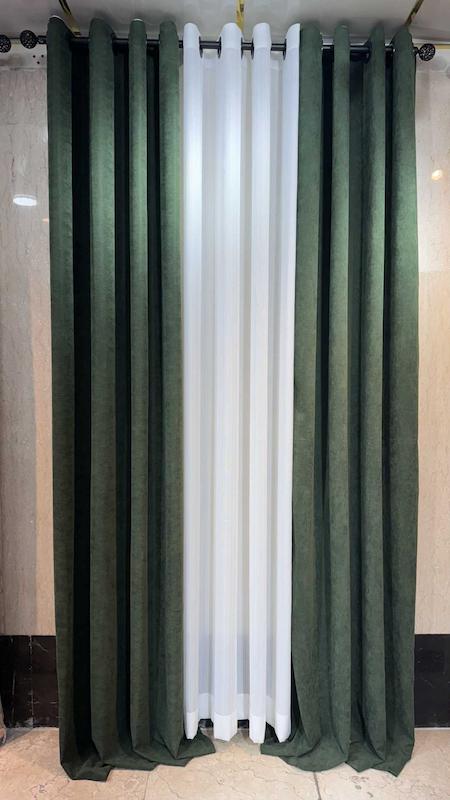 پرده مخمل ایرانی رنگ سبز