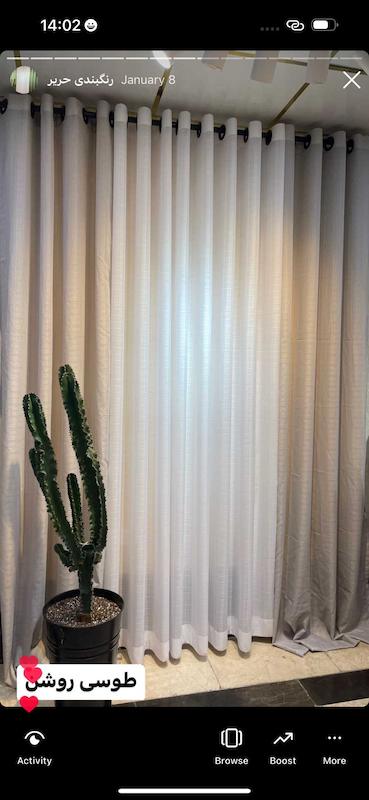 پرده حریر رنگ طوسی روشن