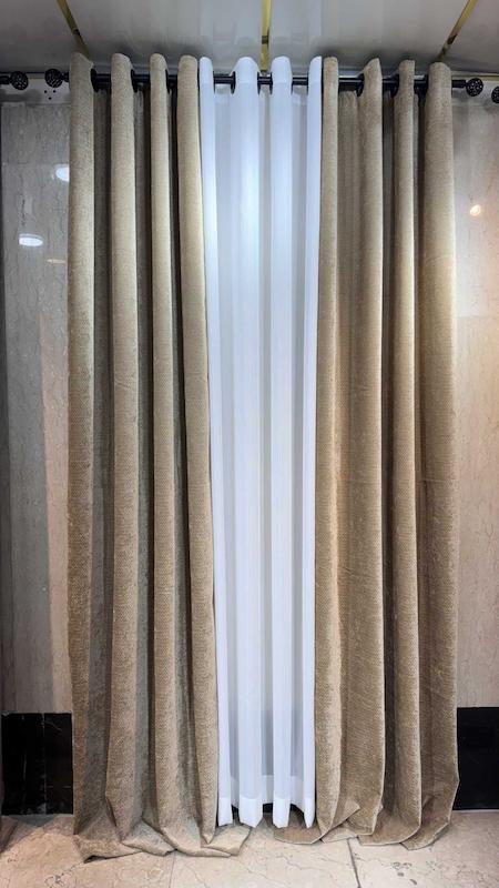 پرده فلورین رنگ نسکافه‌ای تیره