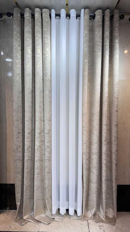 پرده طلاکوب وارداتی رنگ نسکافه‌ای