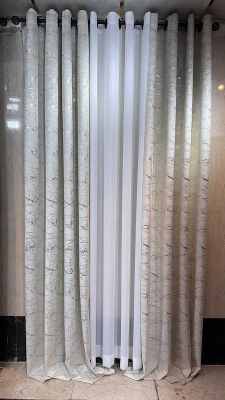 پرده طلاکوب وارداتی رنگ شیری