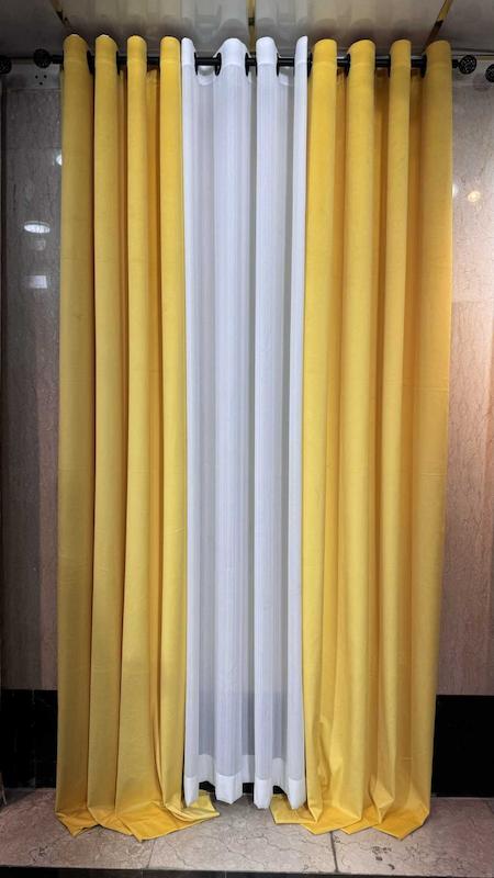 پرده مخمل وارداتی رنگ زرد