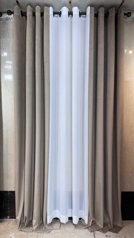 پرده مخمل وارداتی رنگ نسکافه ای