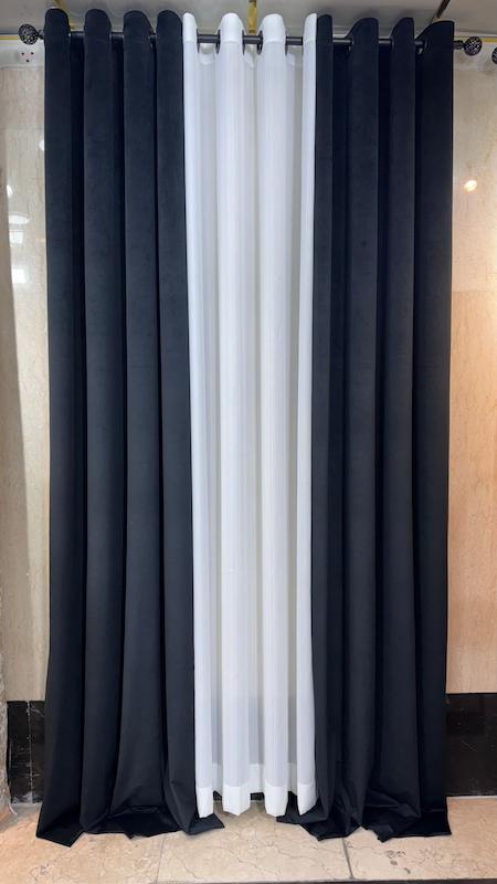 پرده مخمل وارداتی رنگ مشکی