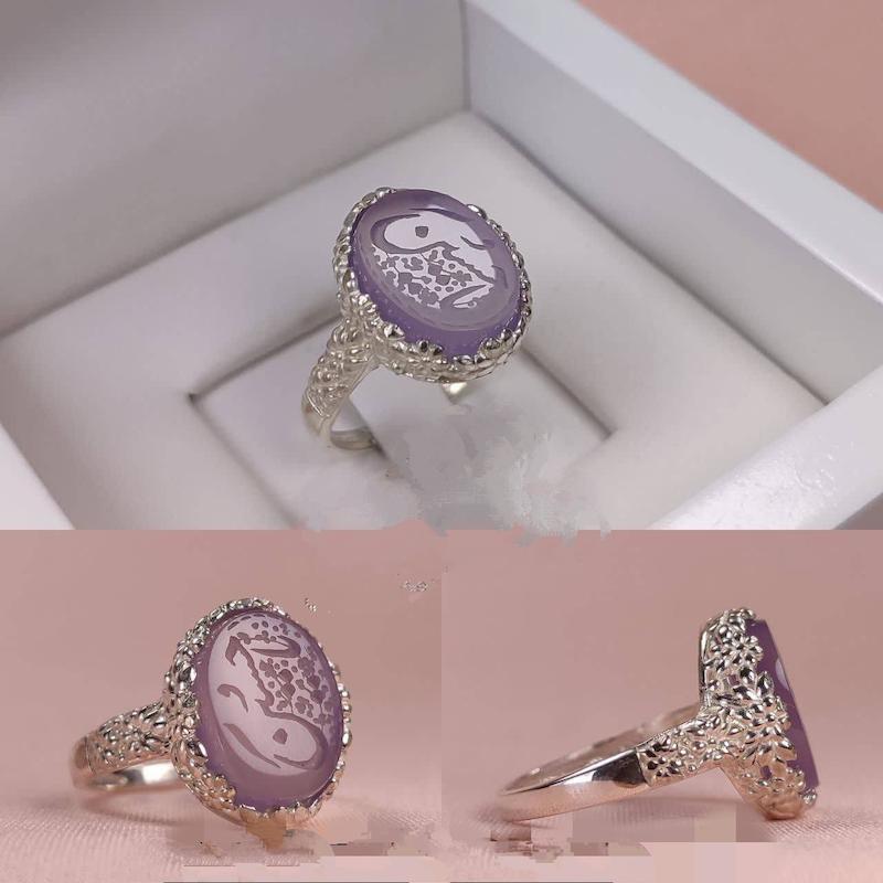 انگشتر زنانه نگین عقیق سوسنی ساجده🈲