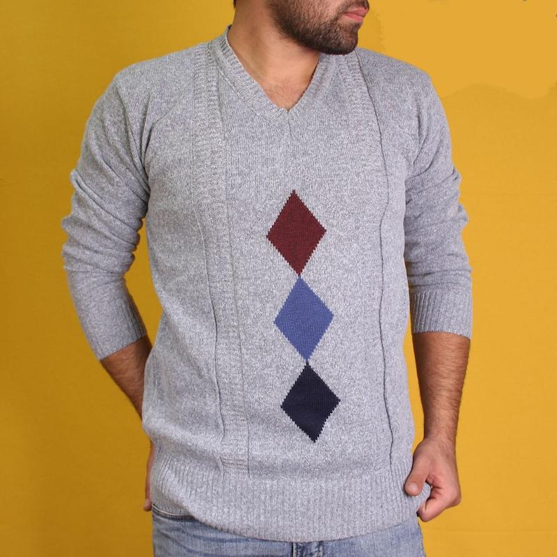 بافت یقه گرد جلو لوزی دارمان🇧🇼