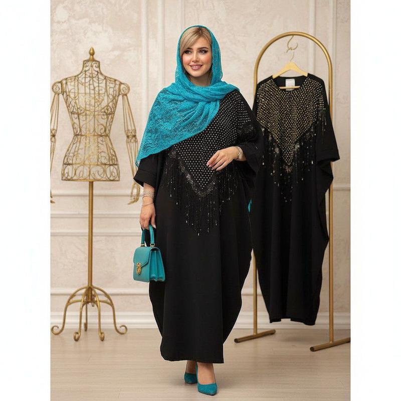 عبایی نگین ریسه دار هانیه