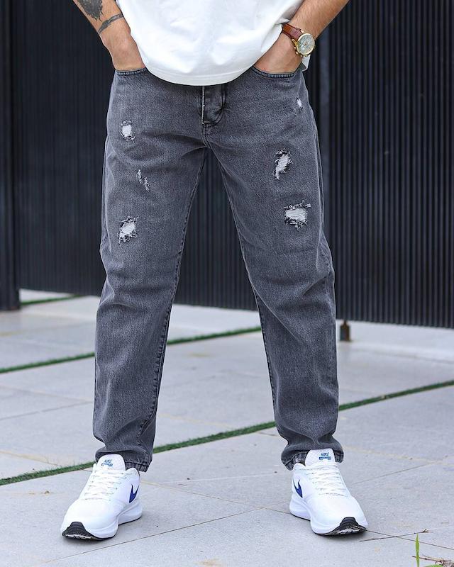 شلوارجین مردانه زاپدار مدل مام فیت🇧🇼