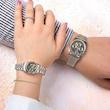 ست ساعت رولکس طرح سه موتوره بنداستیل دورنگ صفحه مشکی⏰ 