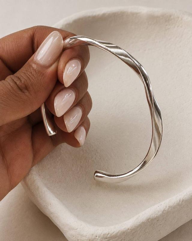 بنگل ساده آبکاری نقره