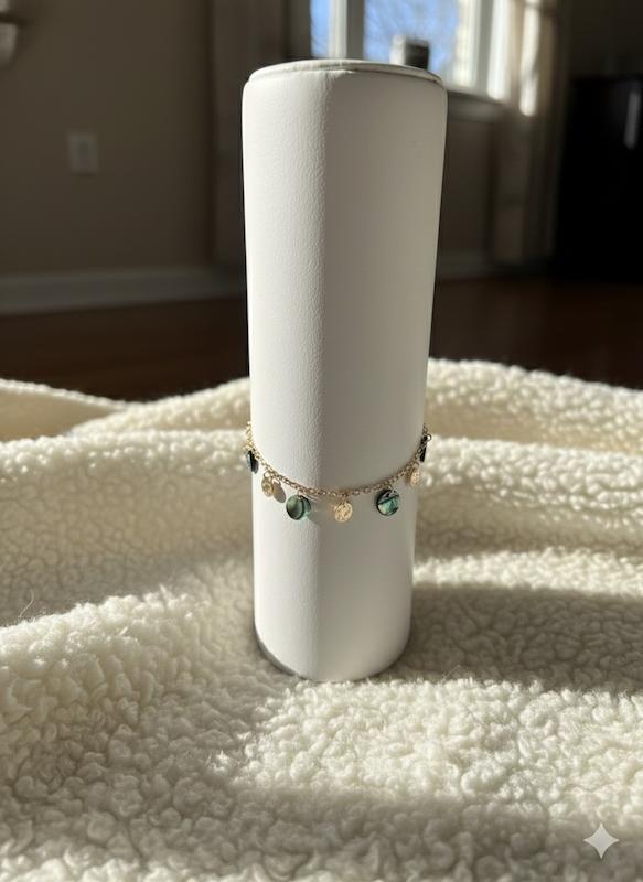 پابند استیل طلایی سنگ هفت رنگ