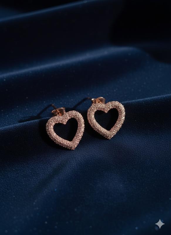 گشواره استیل قلبی