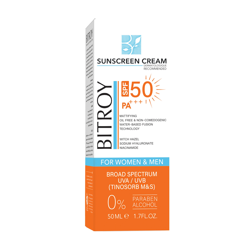 ضد آفتاب بدون رنگ پوست خشک و معمولی SPF 50 بیتروی (50 میلی لیتر)