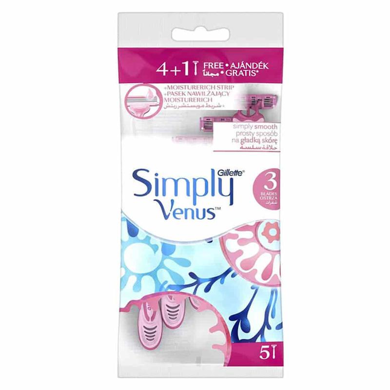 تیغ 3لبه صابون دار Simply Venus ژیلت (5 عددی)