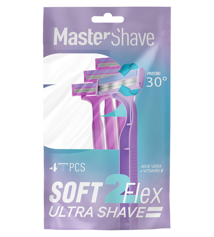 تیغ 2لبه صابون دار Soft2 مستر شیو (4 عددی)